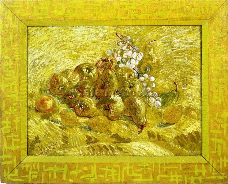 Van Gogh Still Life Oil Painting – Grapes, Pears, and Lemons, Hand-Painted Reproduction from 1887