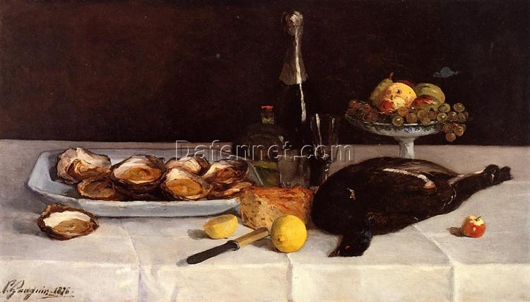 Still Life with Oysters” by Paul Gauguin 1876 – Hand-Painted Oil Painting Reproduction | Classic French Still Life