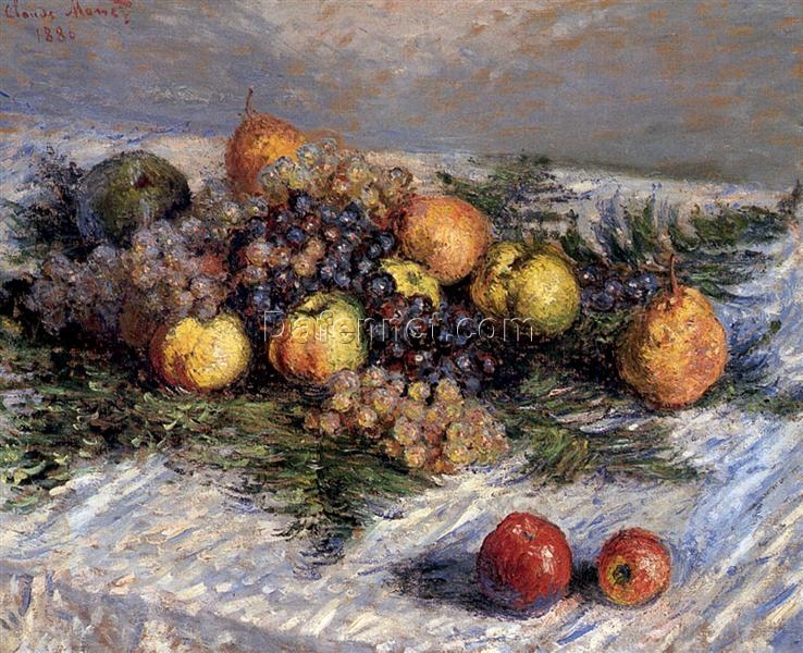 Impressionist Still Life with Pears and Grapes (1880) – Authentic Hand-Painted Reproduction from Dafen Village Artists