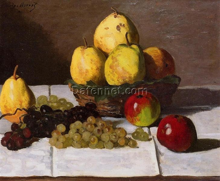 Original Still Life with Pears and Grapes by Claude Monet – Hand-Painted 1867 Oil Painting | Dafen Village Artist