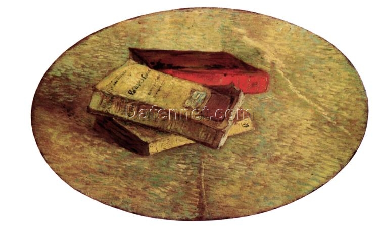 Handcrafted Still Life with Three Books by Vincent van Gogh (1887) – Custom Oil Painting Reproduction, Dafen Village