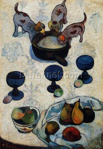 Buy Paul Gauguin’s “Still Life with Three Puppies” 1888 – Premium Oil Painting Reproduction | Custom Handcrafted Canvas Art