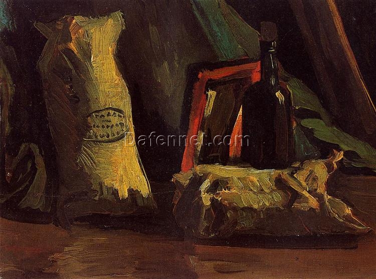 Vincent van Gogh Still Life with Two Sacks and a Bottle (1884) – High-Quality Custom Oil Painting Reproduction, Dafen Village