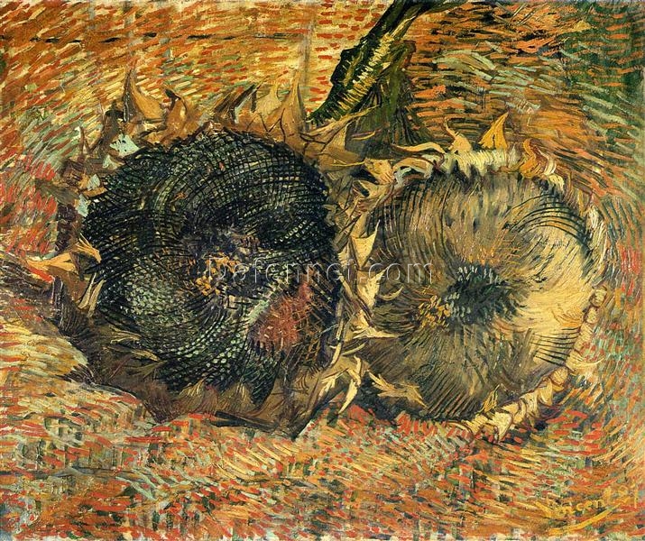 Still Life with Two Sunflowers by Vincent van Gogh (1887) – Custom Oil Painting Reproduction, Expertly Crafted in Dafen Village