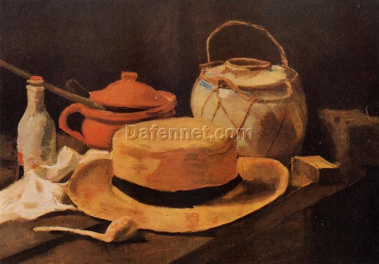 Hand-Painted Still Life with Yellow Hat by Vincent van Gogh (1885) – Custom Oil Painting Reproduction, Dafen Village