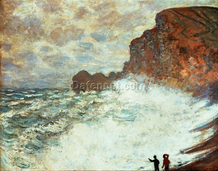 Impressionist Stormy Seascape Oil Painting in the Style of Claude Monet (1883) | Made to Order from Dafen Village