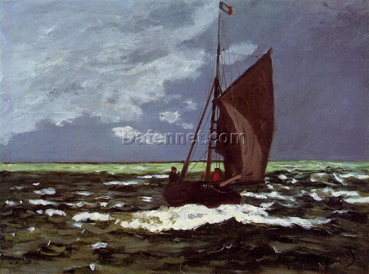 Impressionist Stormy Seascape by Claude Monet (1867) – Premium Oil Painting Reproduction from Dafen Village Art Studio