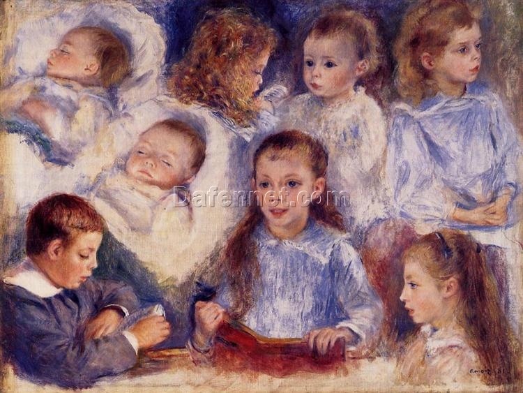 Buy Renoir “Studies of the Children of Paul Berard” 1881 – Custom Oil Painting Reproduction for Your Home