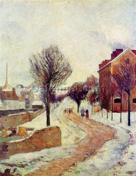 Paul Gauguin “Suburb Under Snow” 1886 – Authentic Oil Painting Reproduction | Elegant Canvas Art from Dafen Village