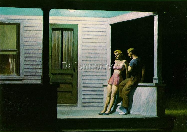 Summer Evening” by Edward Hopper 1947 – Hand-Painted Oil Painting Reproduction | Fine Art Canvas from Dafen Village