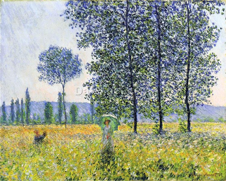 High-Quality Oil Painting of Sunlight Effect under the Poplars (1887) by Claude Monet – Handcrafted by Dafen Village Artisans