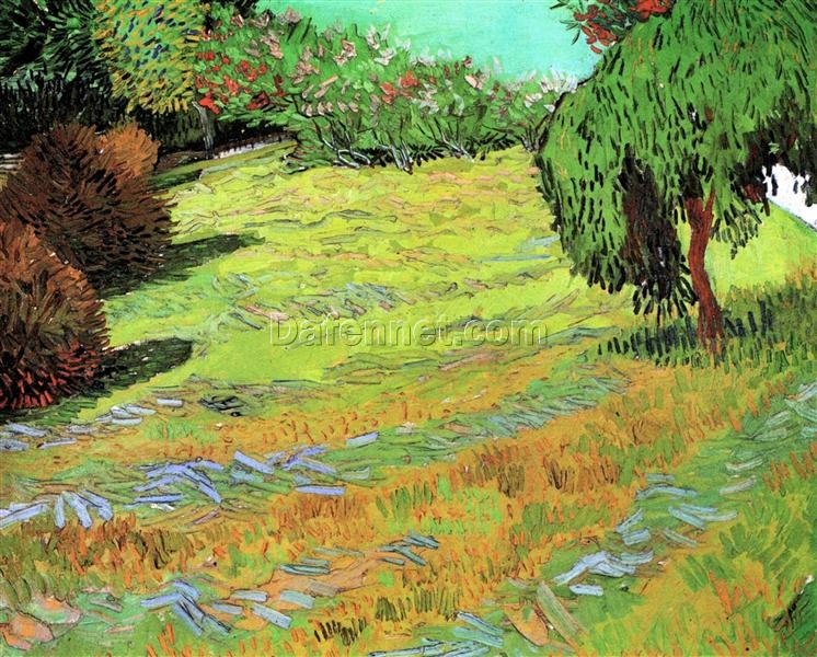 High-Quality Reproduction of Van Gogh’s Sunny Lawn in a Public Park (1888) – Handcrafted Oil Painting