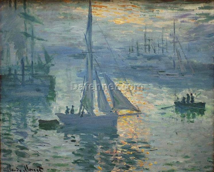 Impressionist Sunrise by the Sea – Claude Monet 1873 Oil Painting Reproduction, Dafen Village Art Studio