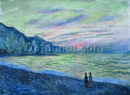 Dafen Village Studio Reproduction of Sunset at Pourville by Monet – Elegant Impressionist Landscape Painting