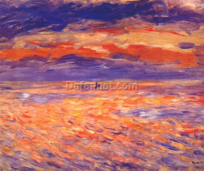 Sunset at Sea” by Pierre-Auguste Renoir – Authentic Oil Painting Reproduction from Dafen Village Studio