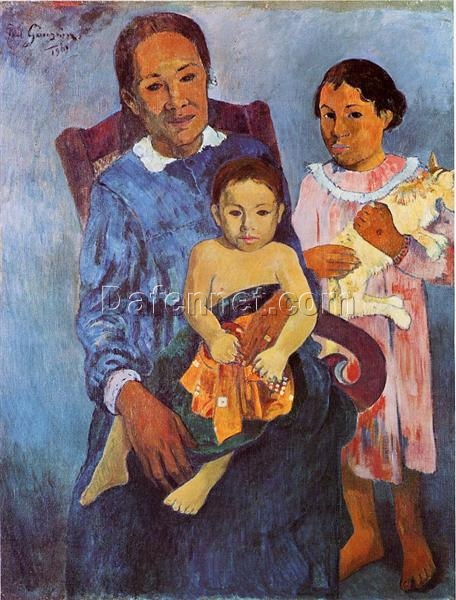 Buy “Tahitian Woman and Two Children” by Paul Gauguin – 1901 Custom Oil Painting on Canvas