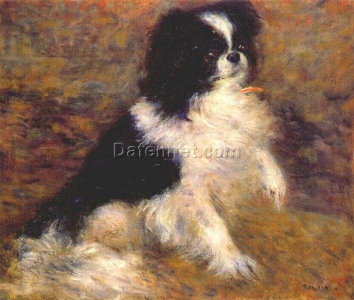 Renoir “Tama the Japanese Dog” c. 1876 – Elegant Oil Painting Reproduction for Pet and Animal Art Enthusiasts