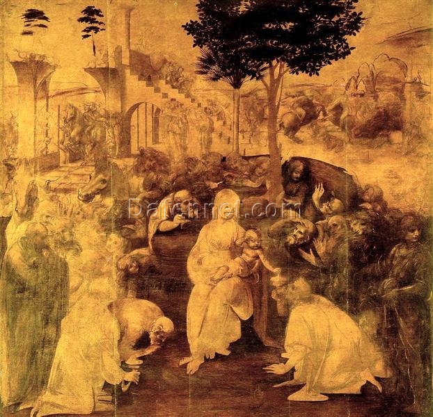 Reproduction of Leonardo da Vinci’s “The Adoration of the Magi” 1480 – Hand-Painted Oil Painting on Canvas | Dafen Village