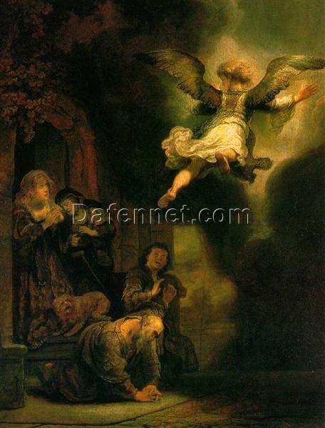 Rembrandt ‘The Archangel Raphael Taking Leave of the Tobit Family’ 1637 – A Divine Departure Captured in Masterful Detail