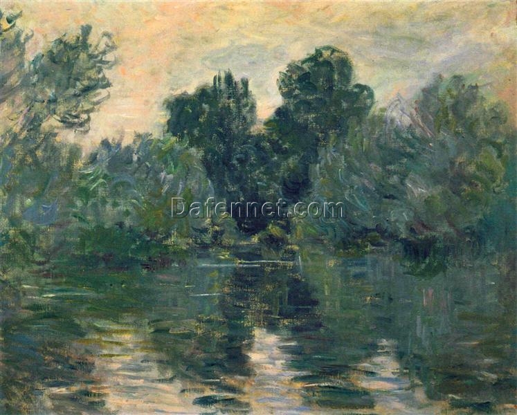 Claude Monet’s The Arm of the Seine (1878) – Hand-Painted Landscape Oil Painting for Living Room