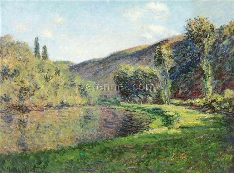 Hand-Painted Reproduction of The Arm of the Seine at Jeufosse, Afternoon by Claude Monet – Unique Art Piece from Dafen Village Studio