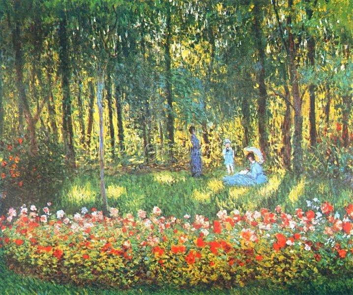 Elegant Reproduction of Monet’s The Artist’s Family in the Garden (1875) – High-Quality Oil Painting, Custom-Made in Dafen Village