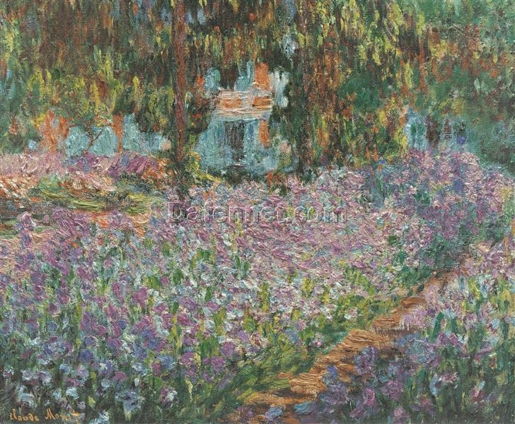 Beautiful Impressionist Garden Painting – Claude Monet’s The Artist’s Garden at Giverny – Custom Hand-Painted Oil Painting from Dafen Village