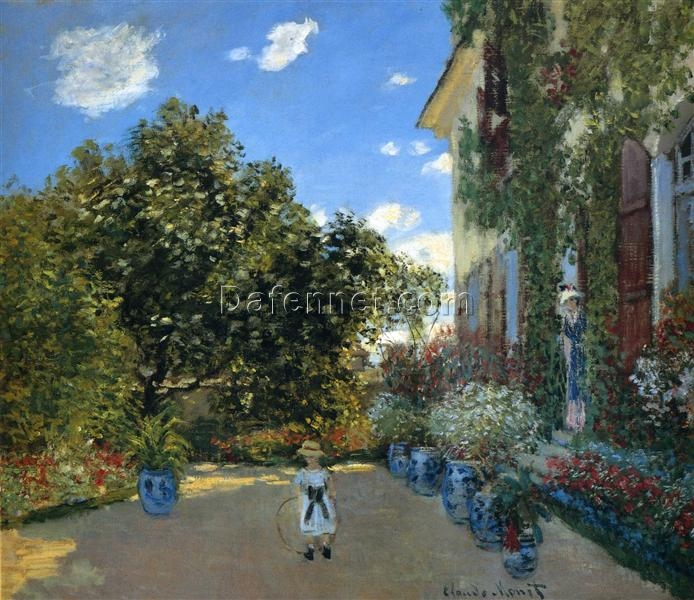 Hand-Painted The Artist’s House at Argenteuil by Claude Monet, 1873 – Classic Impressionist Oil Painting, Dafen Village Studio