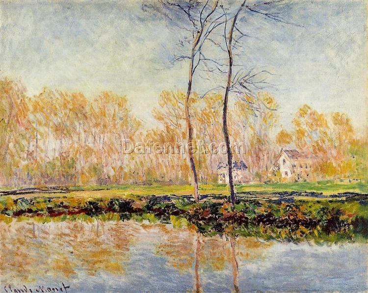 Custom Oil Painting of The Banks of the River Epte at Giverny (1887) by Claude Monet – Made by Dafen Village Artists