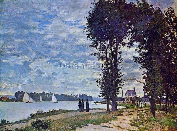 Classic 1872 ‘The Banks of the Seine at Argenteuil’ by Claude Monet – Masterpiece Oil Painting for Home Décor