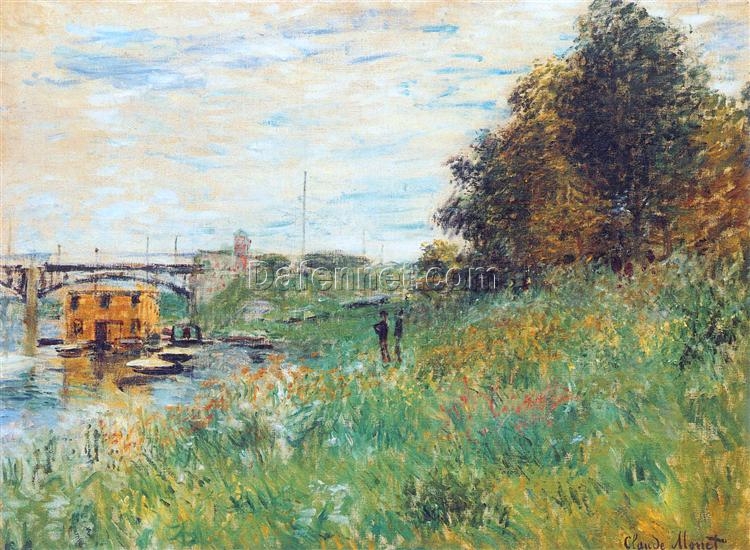 Dafen Village Impressionist Reproduction of Monet’s The Banks of the Seine at the Argenteuil Bridge – Fine Art Oil Painting