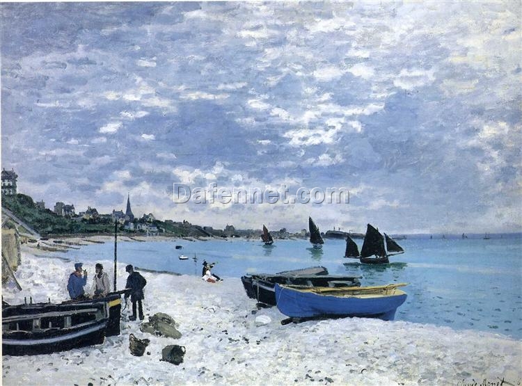 Impressionist The Beach at Sainte-Adresse (1867) – Custom Oil Painting Reproduction by Dafen Village Artists