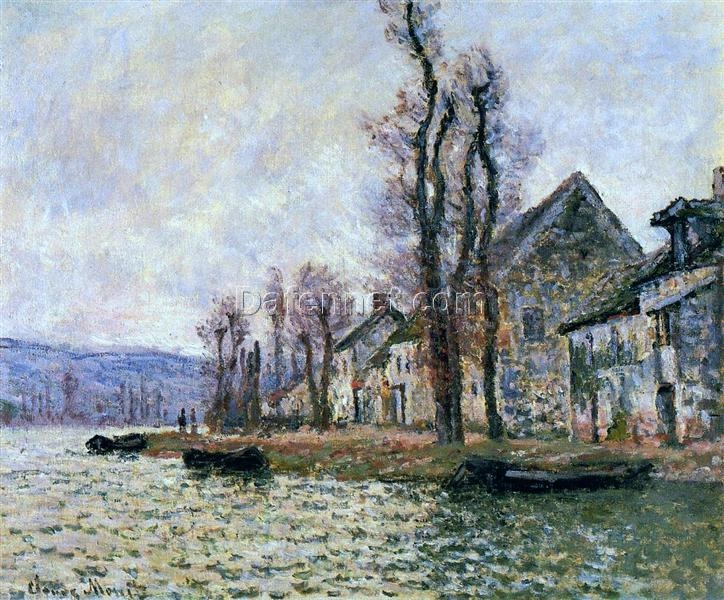 Custom Oil Painting Reproduction of Claude Monet’s The Bend of the Seine at Lavacourt, Winter – High-Quality Landscape Art from Dafen Village