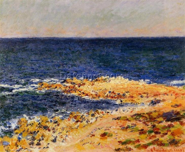 Claude Monet The Big Blue at Antibes 1888 – Premium Hand-Painted Oil Painting, Coastal Art for Home Décor, Dafen Village Artist