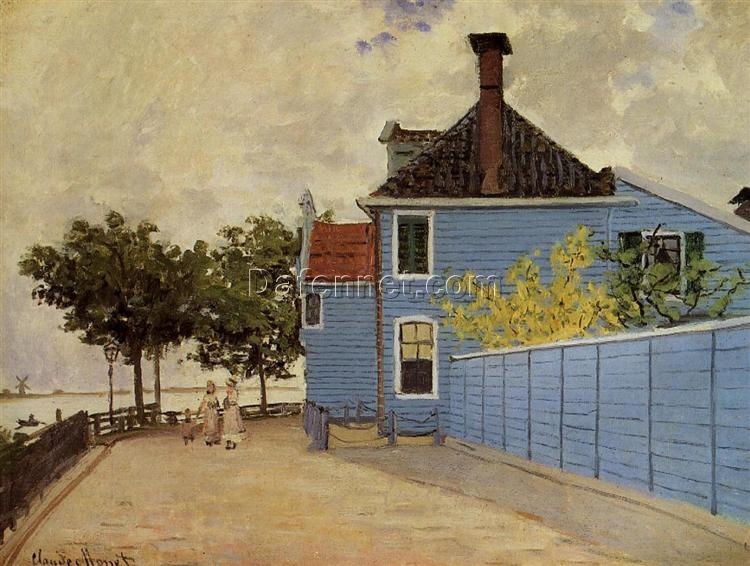 Claude Monet’s The Blue House at Zaandam (1871) – Authentic Oil Painting, Custom Hand-Painted Reproduction by Dafen Village Artists