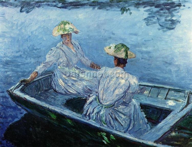 The Blue Row Boat by Claude Monet – Hand-Painted Oil Painting, Dafen Village Studio Custom Reproduction