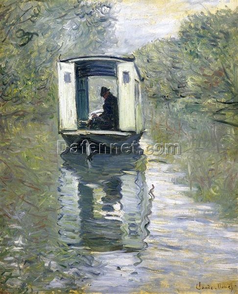 Dafen Village Impressionist Oil Painting of The Boat Studio by Claude Monet (1876) – Custom Canvas Art