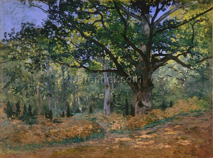 Fine Art Reproduction of The Bodmer Oak, Fontainebleau (1865) by Claude Monet – Dafen Village Oil Painting Studio