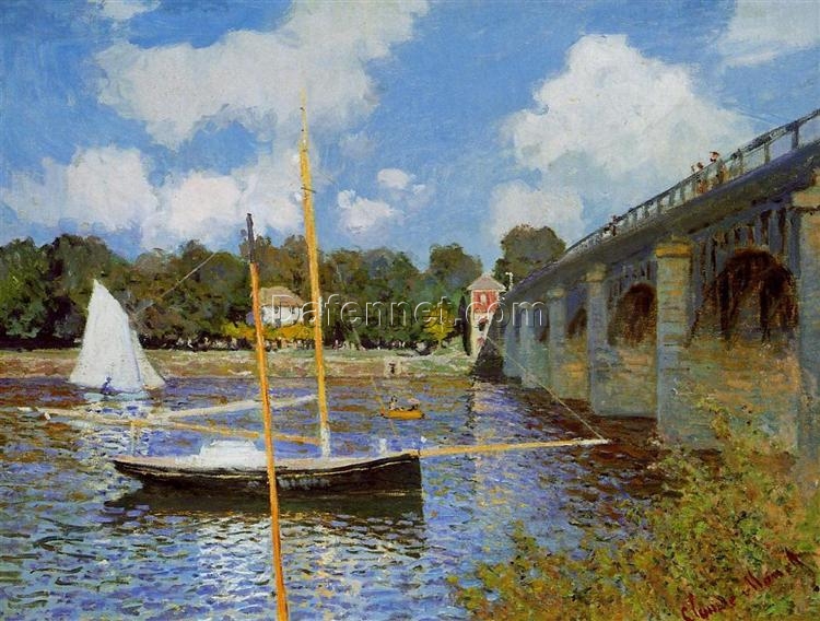 Authentic Hand-Painted The Bridge at Argenteuil (1874) by Claude Monet – Beautiful Oil Painting from Dafen Village