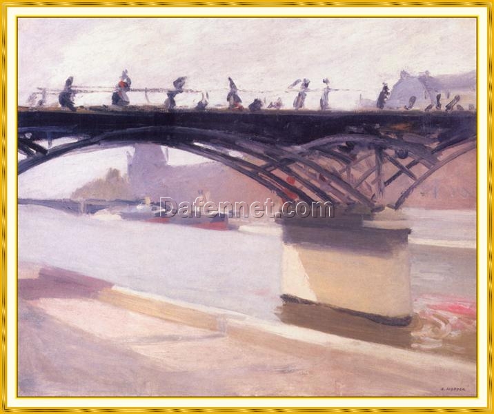 Le Pont des Arts” by Edward Hopper – 1907 Oil Painting Reproduction | Beautiful Hand-Painted Canvas Artwork for Art Collectors