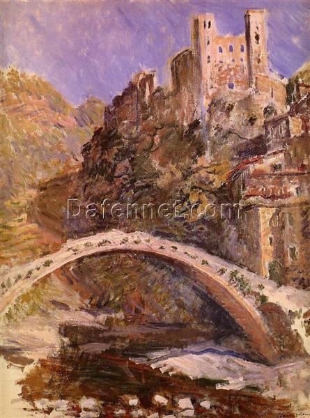 Custom Reproduction of The Castle of Dolceacqua by Claude Monet (1884) – Stunning Impressionist Oil Painting from Dafen Village