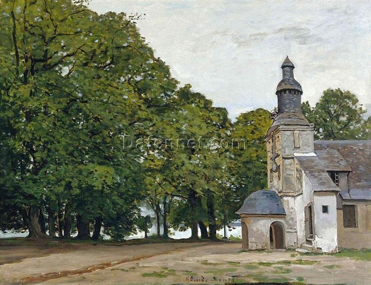 Custom Oil Painting of The Chapel Notre-Dame de Grace at Honfleur by Claude Monet (1864) – Beautiful Reproduction from Dafen Villag