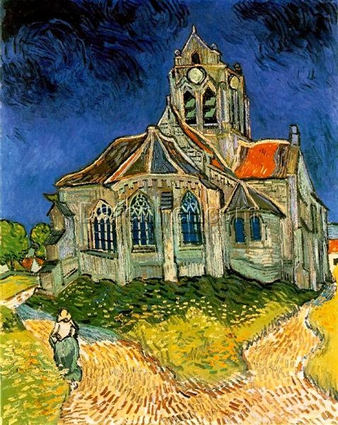 Custom Oil Painting Reproduction of Van Gogh’s The Church at Auvers (1890) – High-Quality Canvas Art