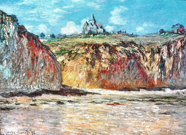 Premium Hand-Painted The Church at Varengeville 02 (1882) by Claude Monet – Custom Oil Painting from Dafen Village Studio