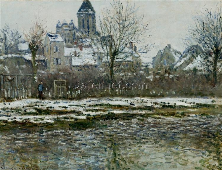 The Church at Vetheuil under Snow by Claude Monet – 1878-1879 Winter Landscape Oil Painting