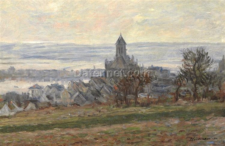 Authentic The Church of Vetheuil (1881) by Claude Monet – Handcrafted Custom Oil Painting from Dafen Village