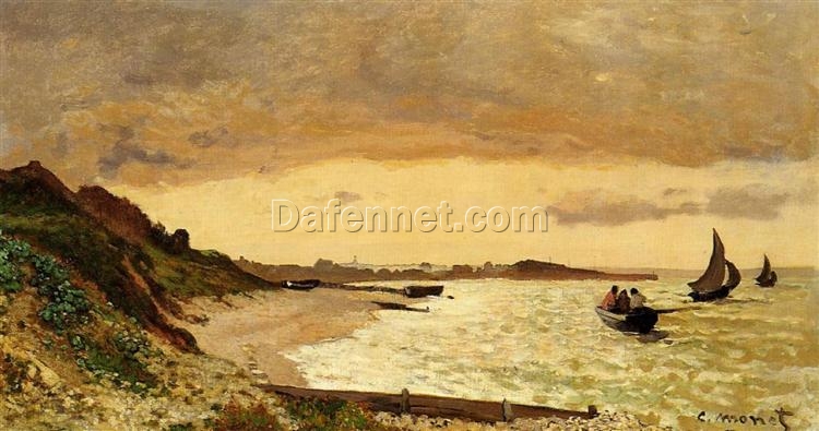 Hand-Painted The Coast at Sainte-Adresse (1864) by Claude Monet – Custom Oil Painting Reproduction from Dafen Village Studio