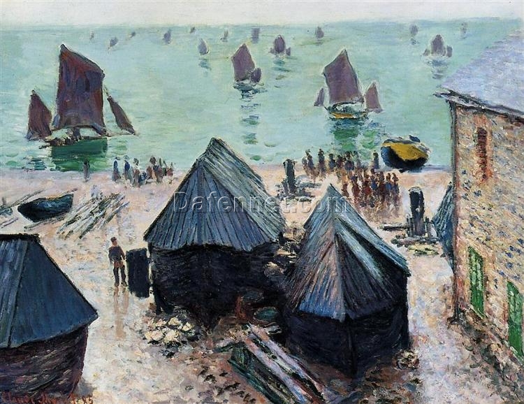 Claude Monet The Departure of the Boats, Etretat (1885) – Custom Oil Painting Reproduction, Crafted by Dafen Village Artists