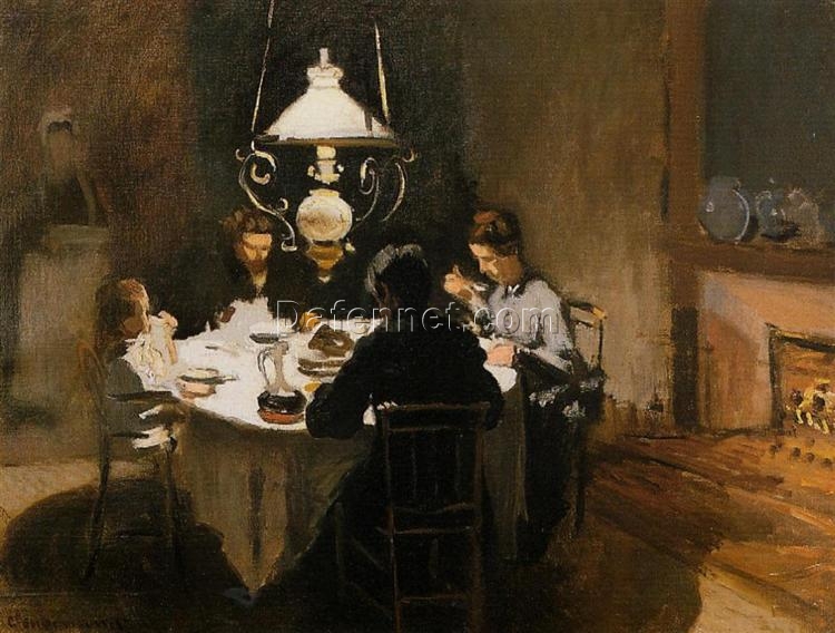 Fine Art Oil Painting of The Dinner (1869) by Claude Monet – Handcrafted by Dafen Village Artists