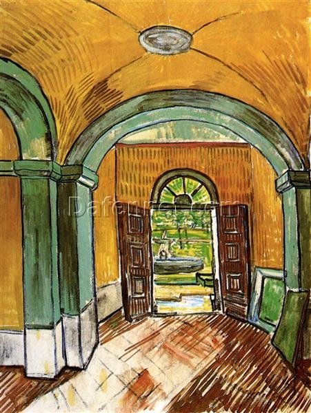 Custom Oil Painting Reproduction of Van Gogh’s The Entrance Hall of Saint-Paul Hospital (1889) – High-Quality Canvas Art